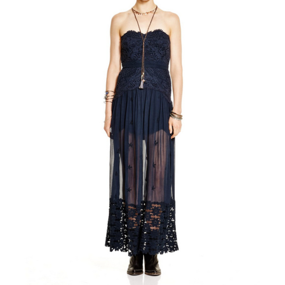 Free People Dresses & Skirts - Free People MONARCH Embroidered Lace Maxi Dress 6